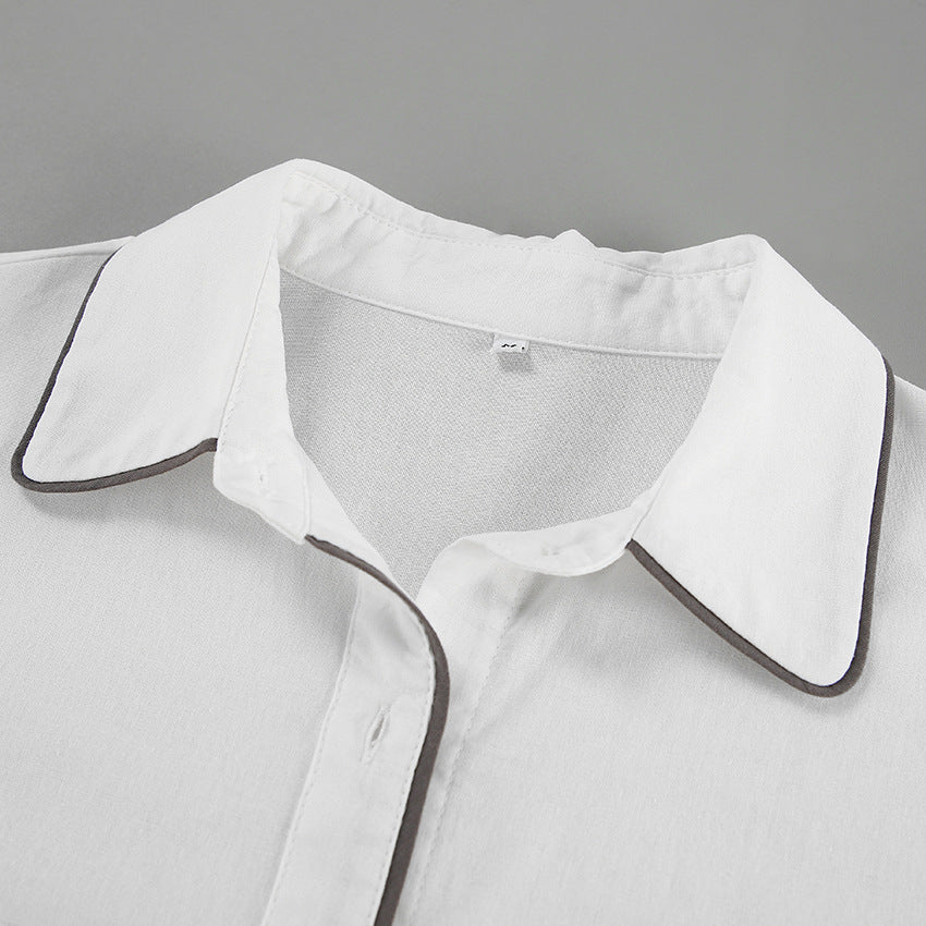 Olyssia  - Belted Button-Up Set
