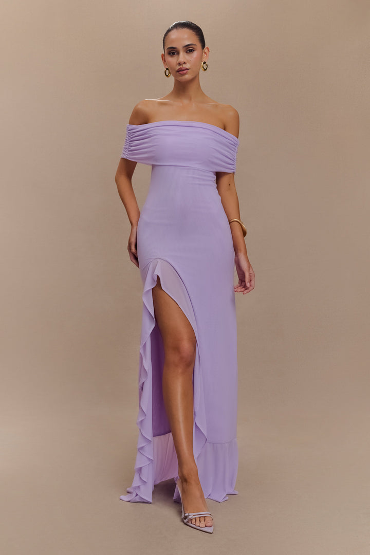 Chloe - Off-Shoulder Ruffle Maxi Dress