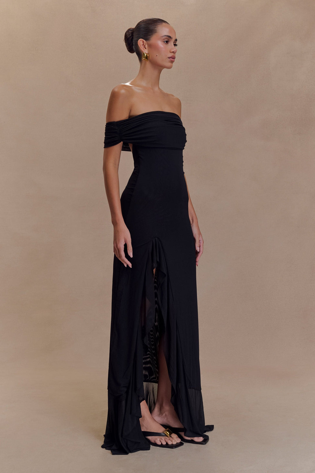 Chloe - Off-Shoulder Ruffle Maxi Dress