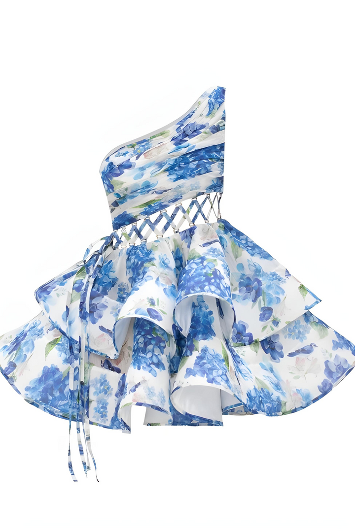 Pryselitha - Floral One Shoulder Mini Dress