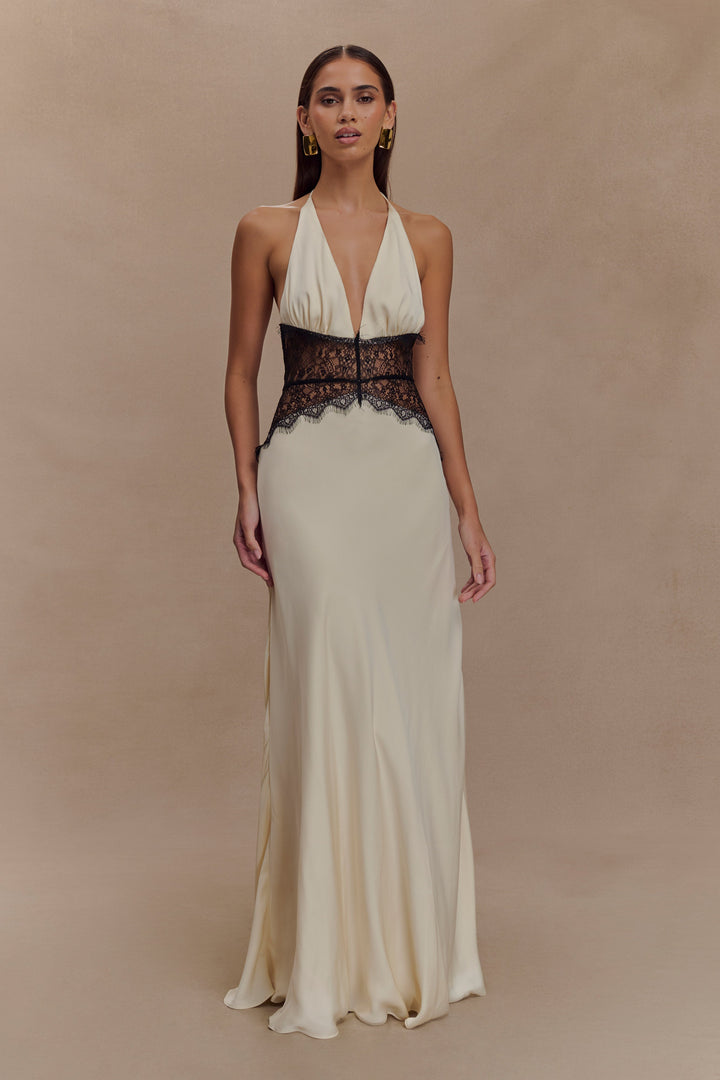 Peyton - Satin Lace Maxi Dress