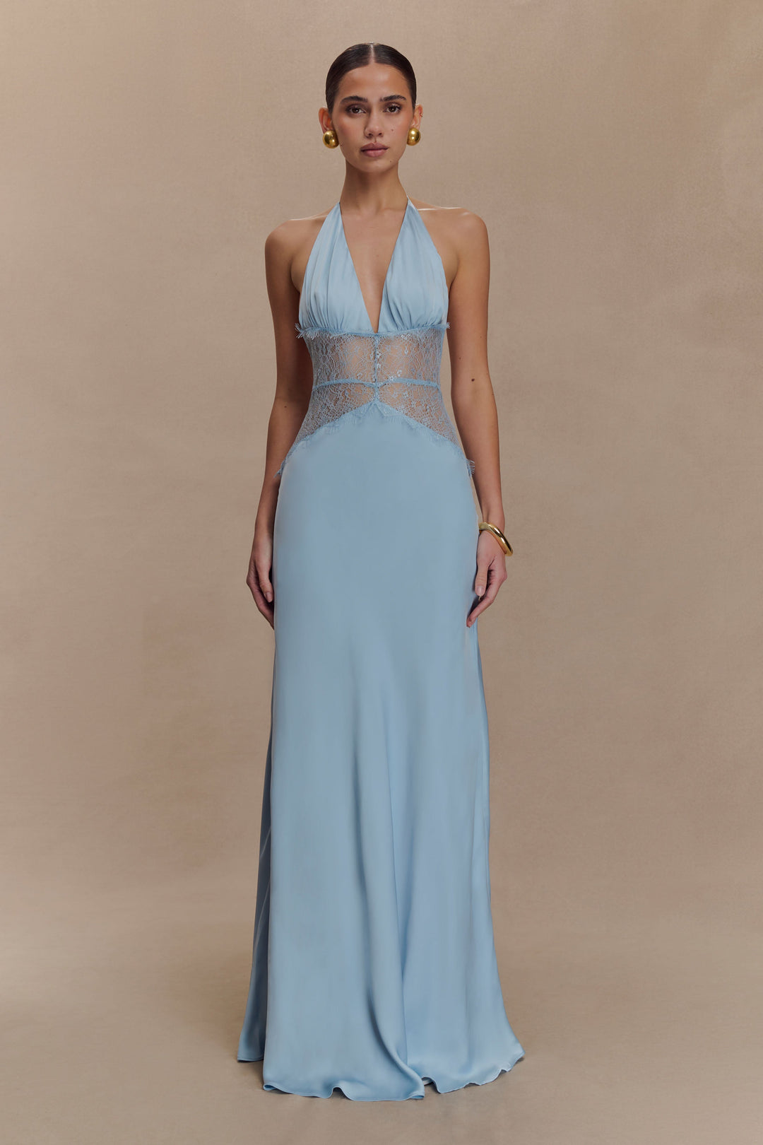 Peyton - Satin Lace Maxi Dress