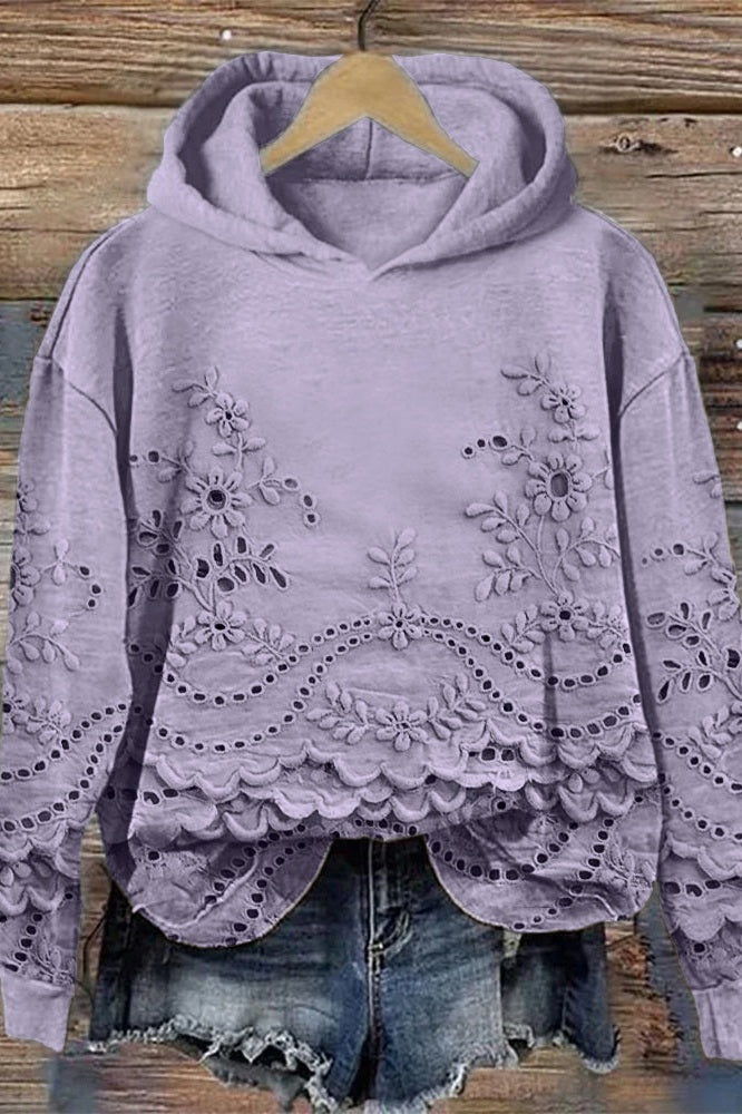 Eden - Hooded Sweatshirt in Lace Prato