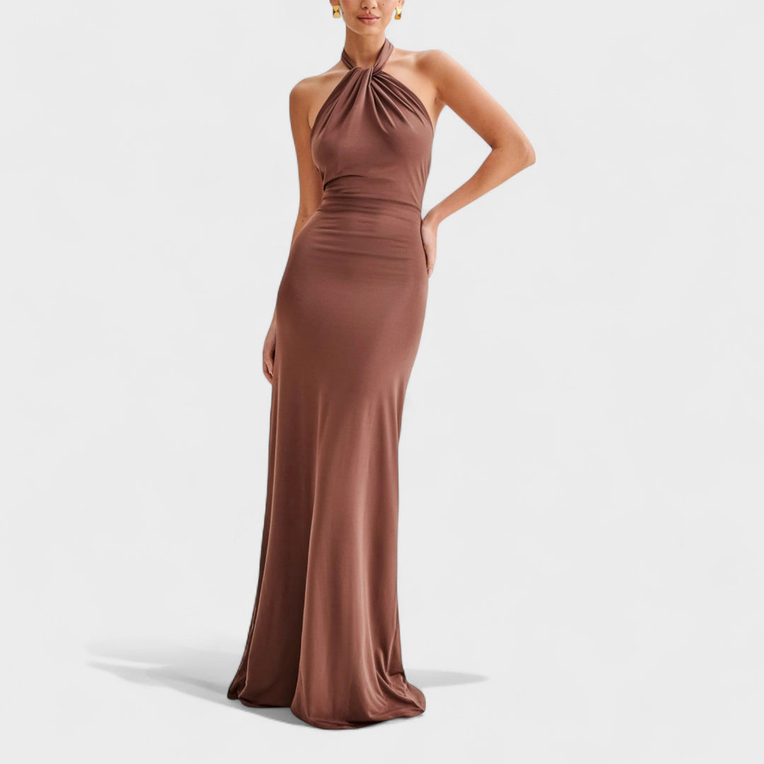 Toraya -  Sleek Halter Maxi Dress
