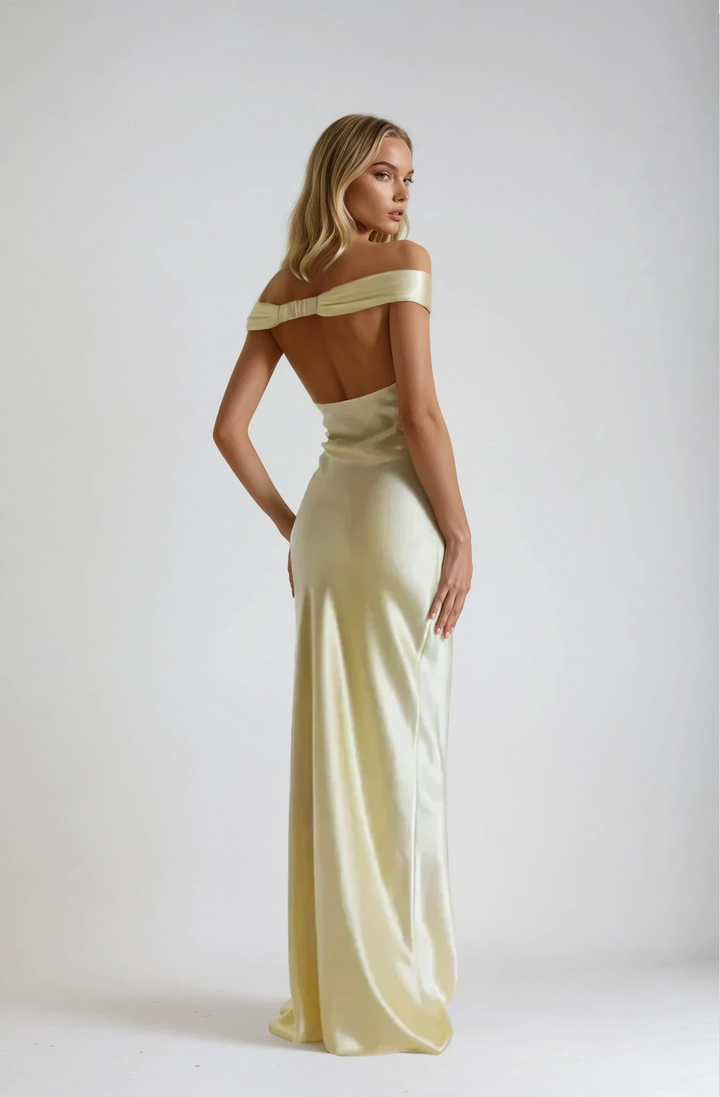 Emory - Satin Backless Maxi Dress