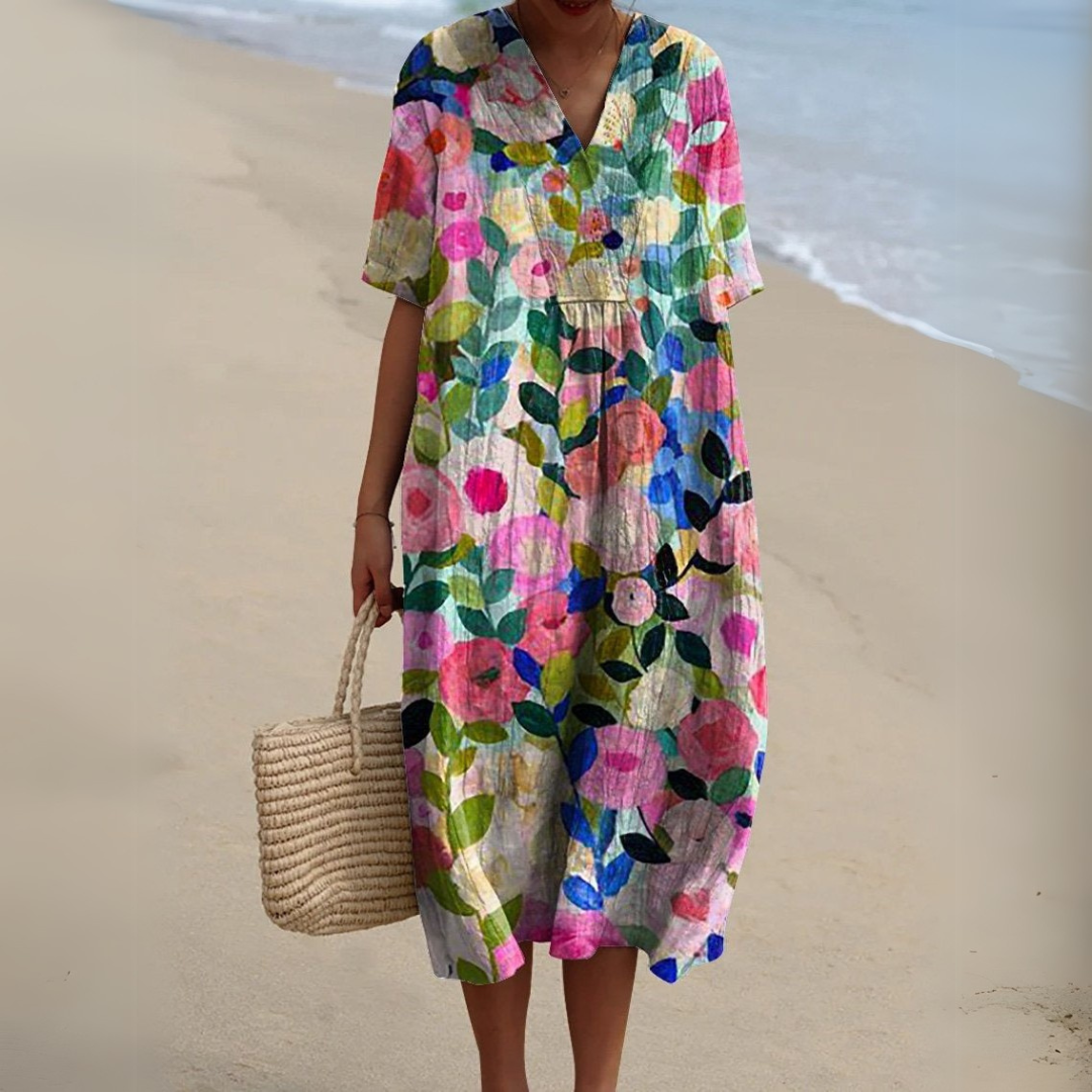 Elorayae- Summer Dress with Flower Motif