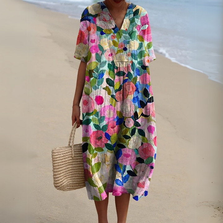 Elorayae- Summer Dress with Flower Motif