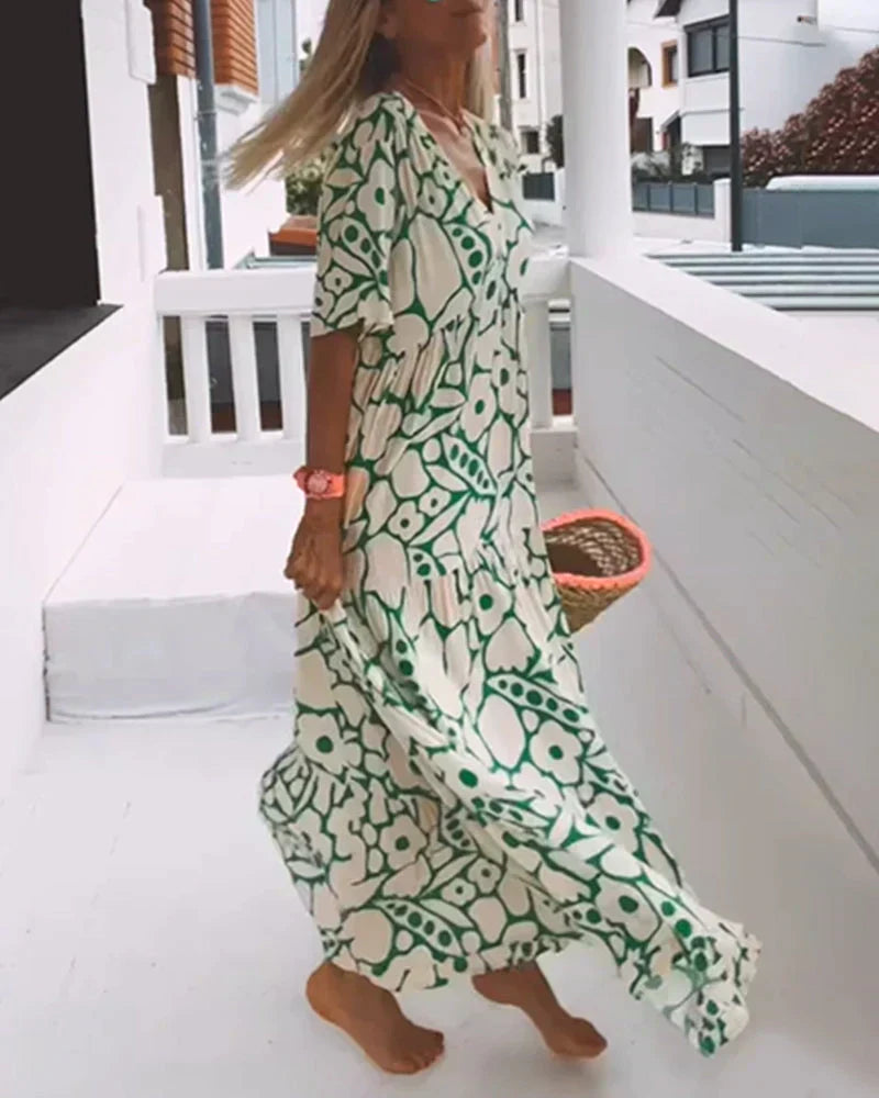 Faylinnae- Long Pattern Dress