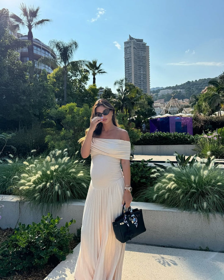Bronte - Off shoulder maternity gown