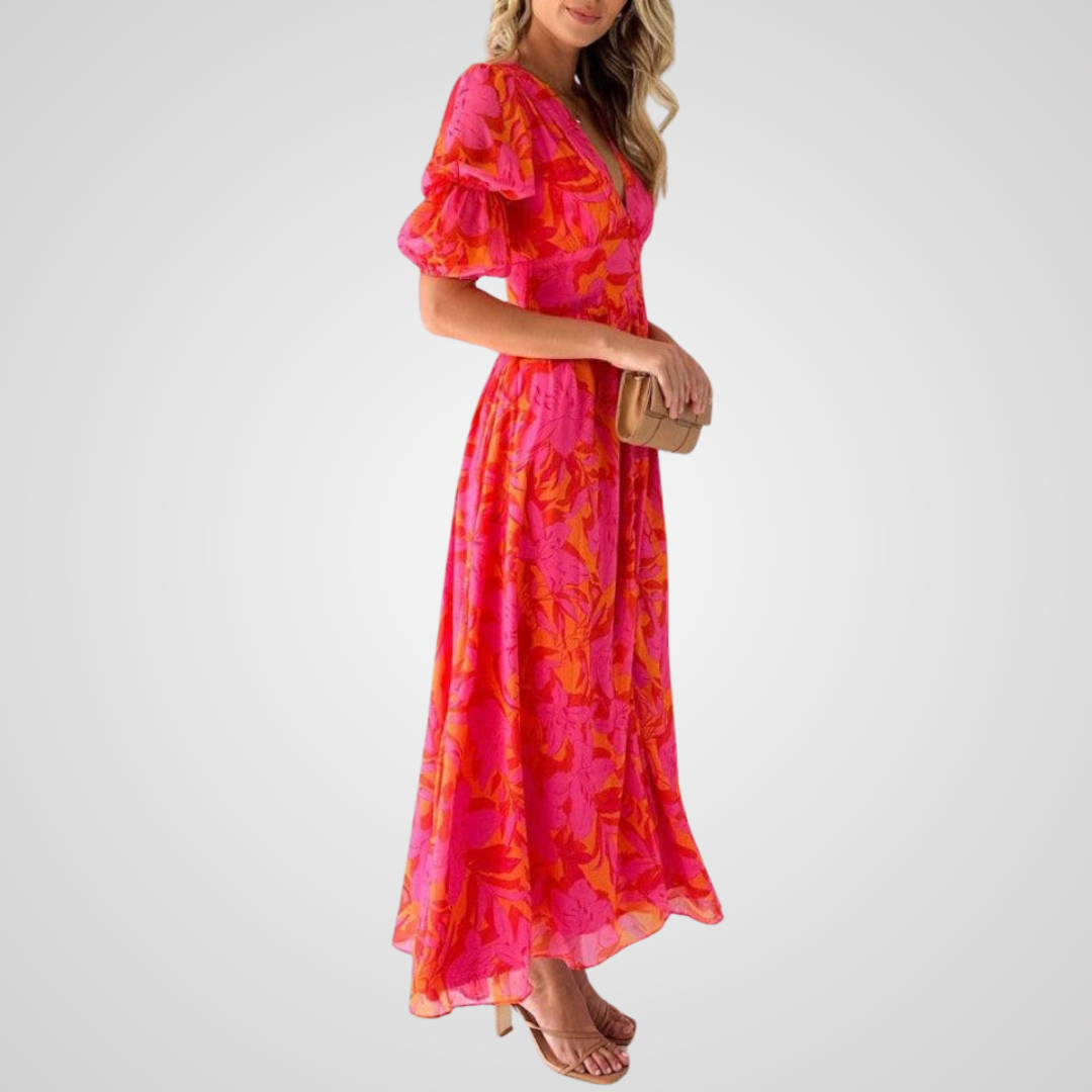 Auraya - Maxi Dress in Rose Red