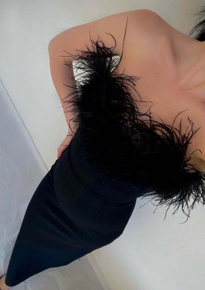 Selyra - Luxurious Feather Dress