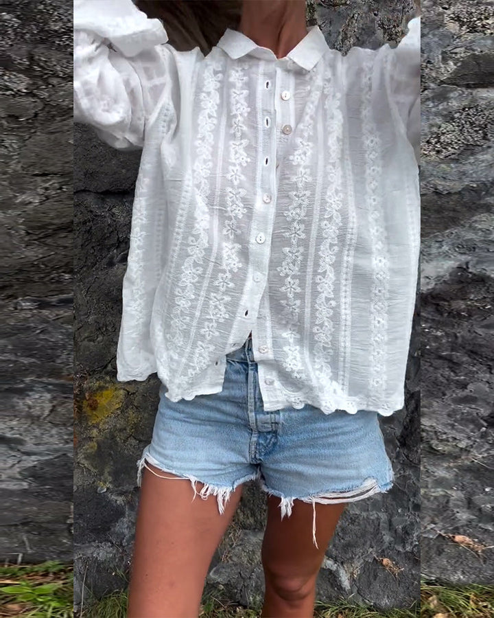 Sabella -  Button-Up Polo Shirt