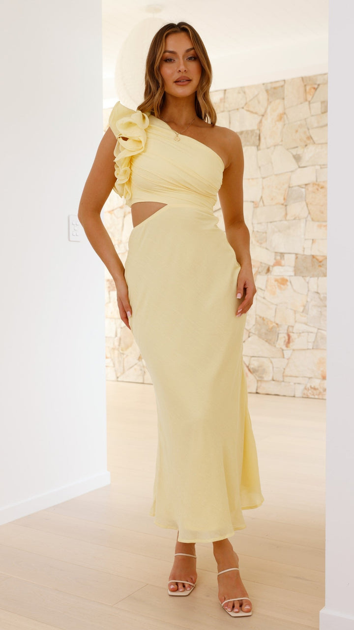 Quivannaea  - One-Shoulder Cutout Maxi Dress