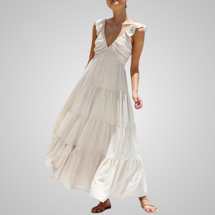 Saphis - Elegant Ruffled Maxi Dress
