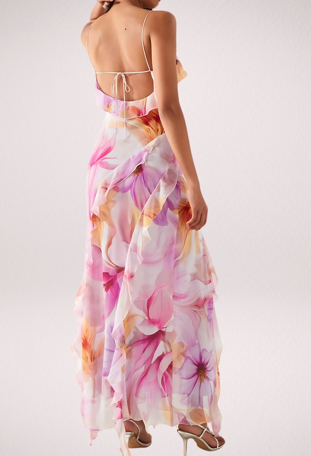 Rhionessa - Floral Ruffle Maxi Dress