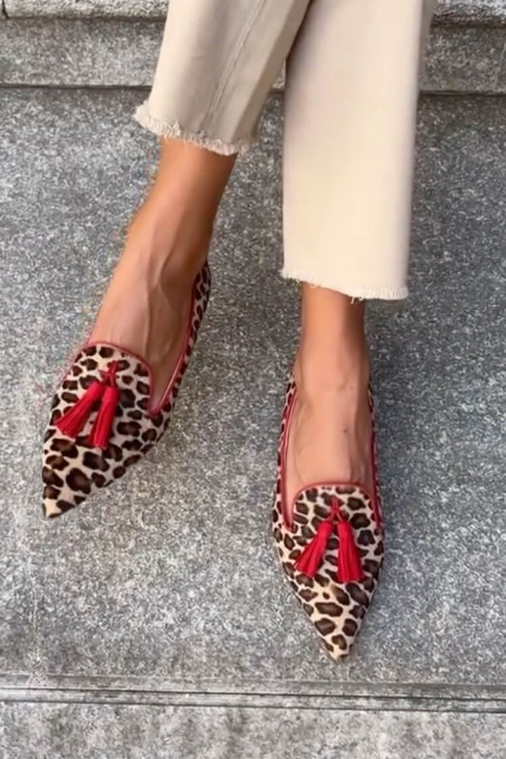 Lucy - Animal Print Mary Jane Flats – Elegant and Trendy Style