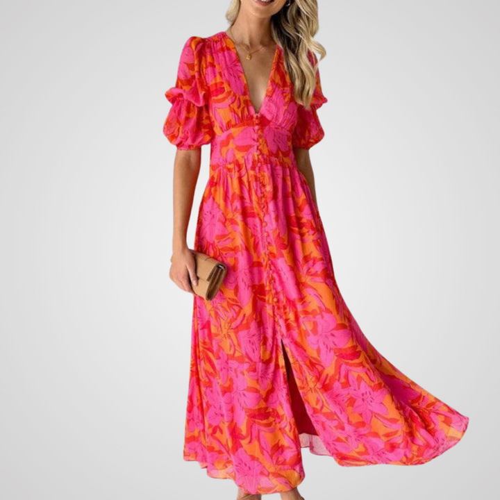 Auraya - Maxi Dress in Rose Red