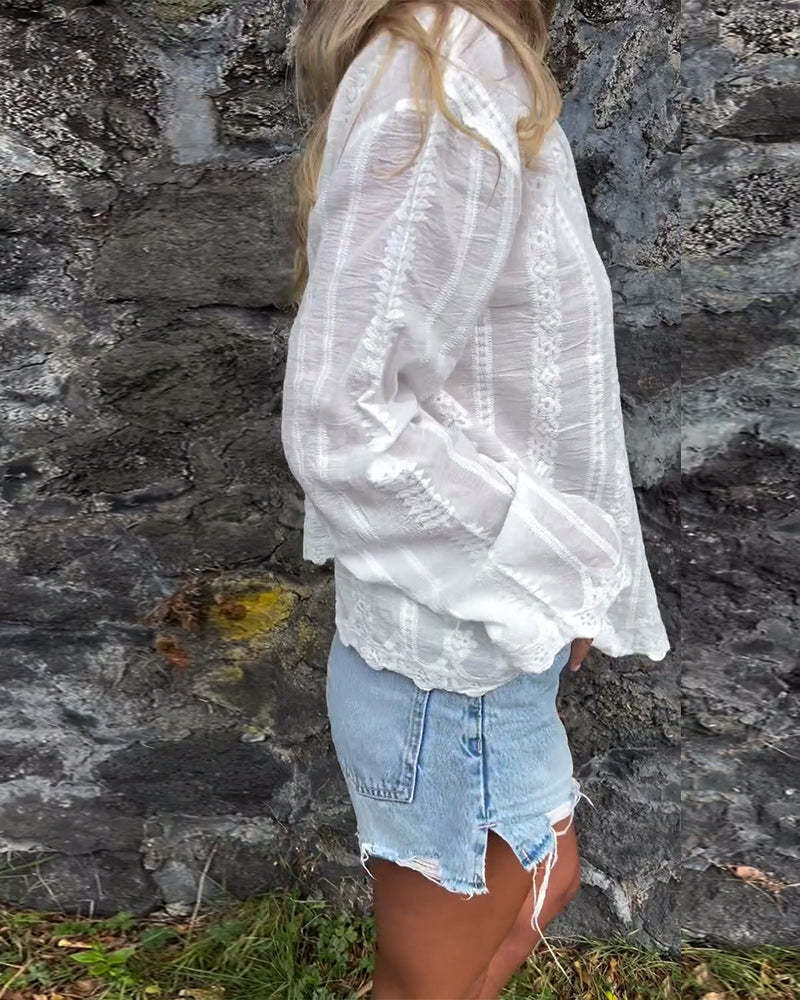 Sabella -  Button-Up Polo Shirt