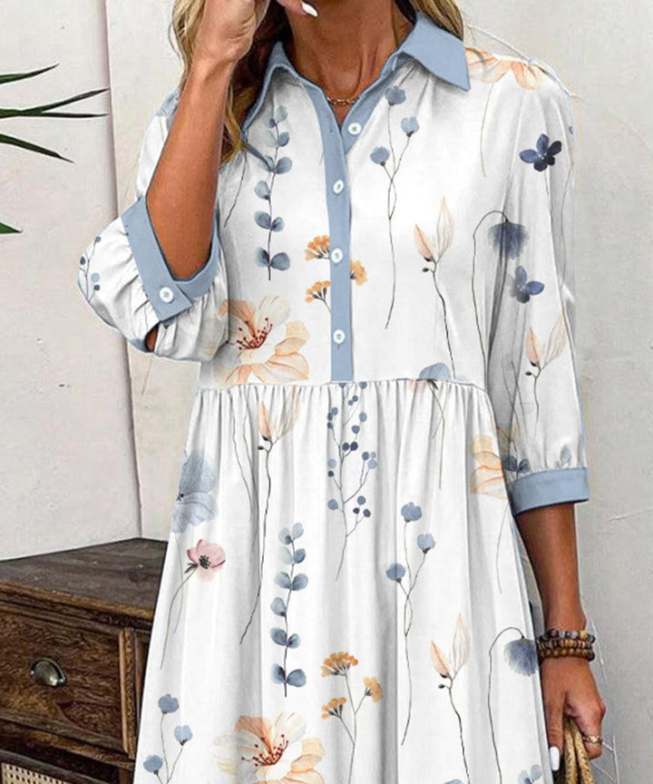 Haisley - Fresh maxi dress with print & collar
