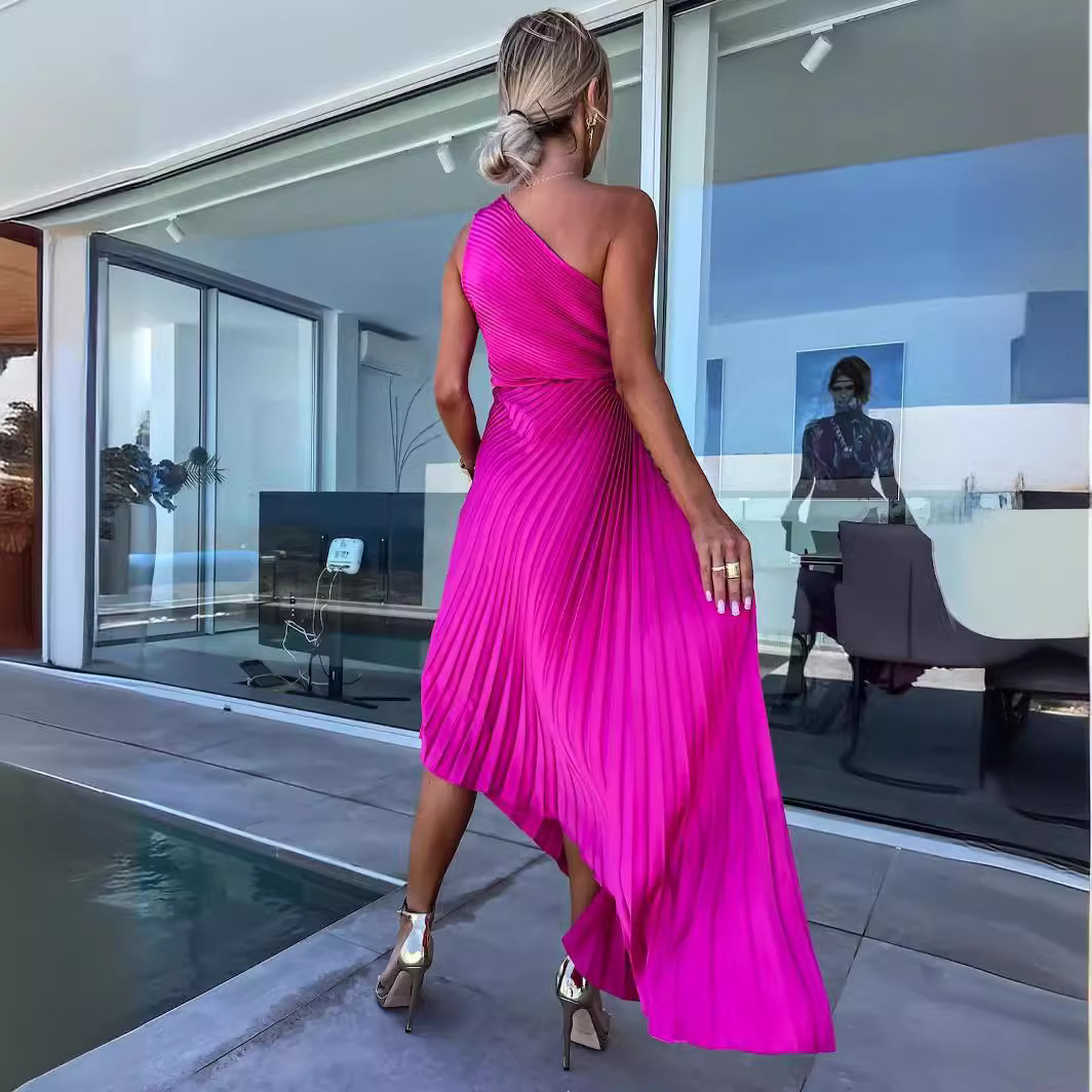 Dakota - One-shoulder pleated maxi dress