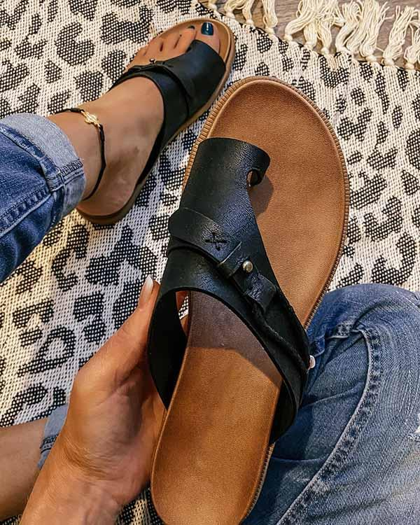 Jordan - Casual Leather Flip Flops