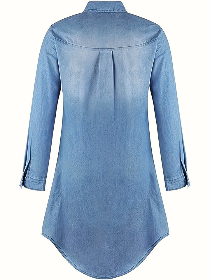 Lvara - Denim midi dress with button placket