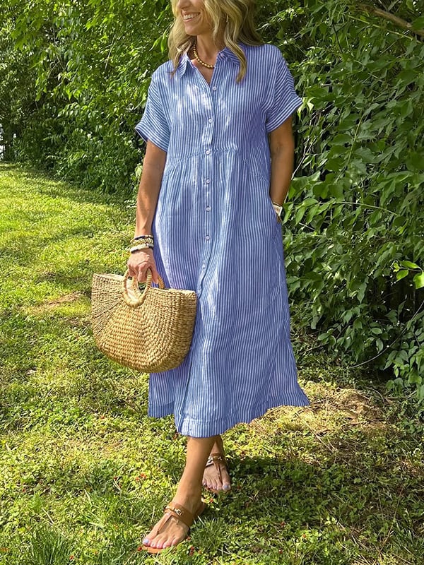 Quinn - Striped shirt dress