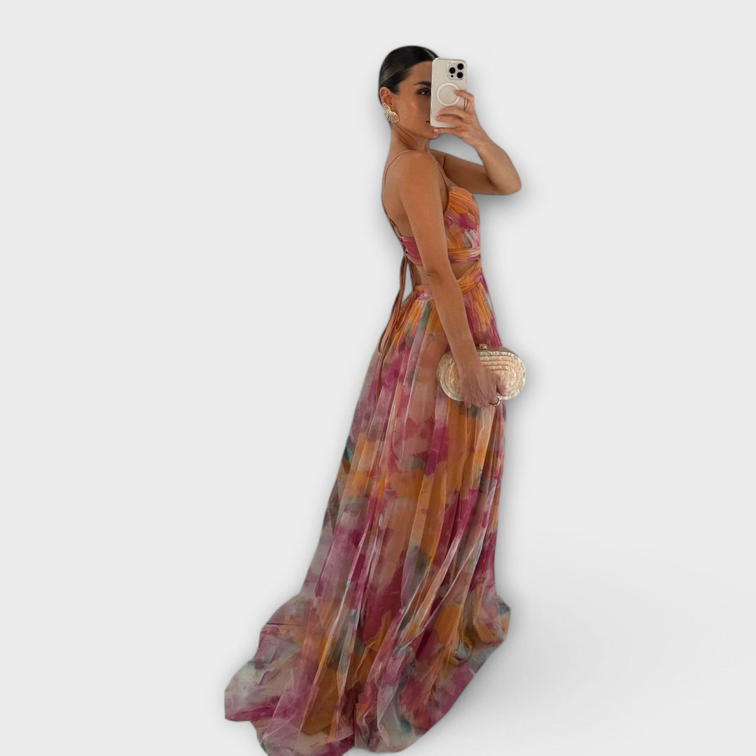 Tanique - Mesh Maxi Dress  Elegant and Figure-Shaping