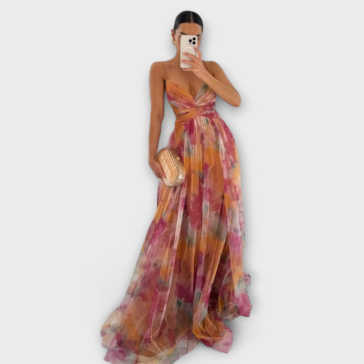 Tanique - Mesh Maxi Dress  Elegant and Figure-Shaping