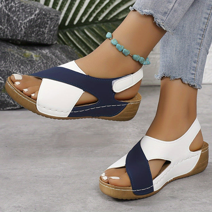 Natalie - Two Tone Wedge Sandals