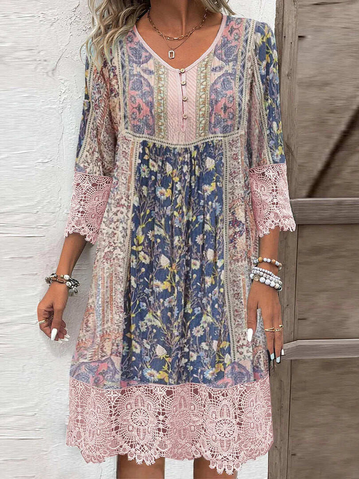 Quinley -Boho dress with lace details