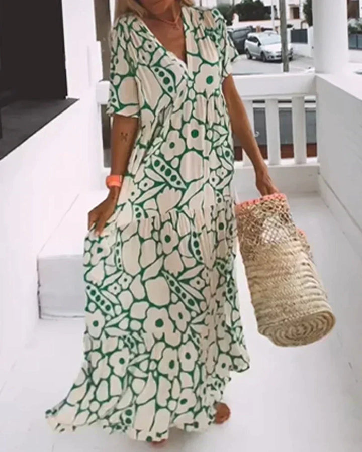Faylinnae- Long Pattern Dress