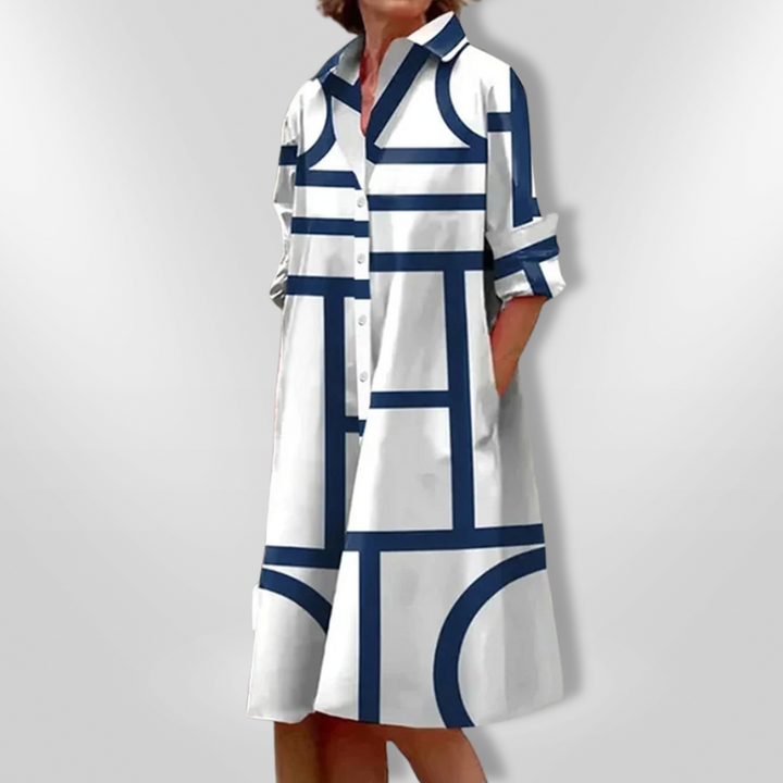 Veylah - Midi dress with geometric pattern