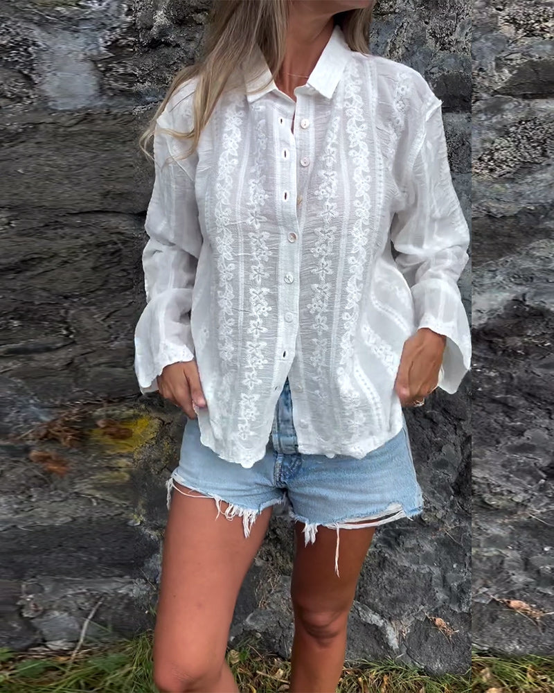 Sabella -  Button-Up Polo Shirt
