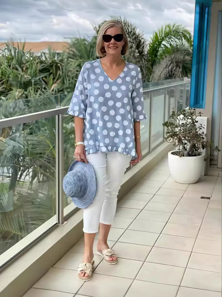 Evella -  Stylish V-Neck Blouse