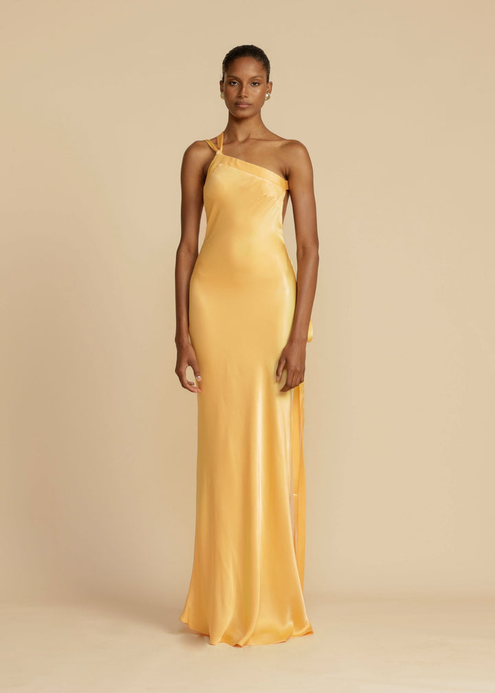 Ella - One-shoulder satin maxi dress