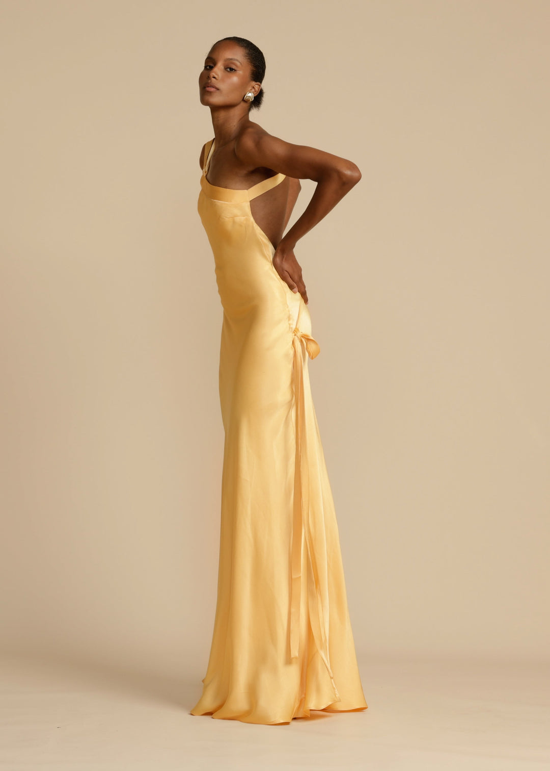 Ella - One-shoulder satin maxi dress