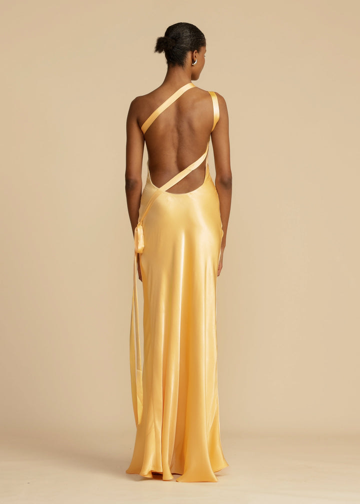 Ella - One-shoulder satin maxi dress