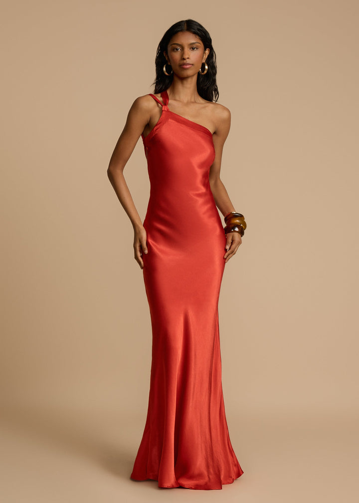 Ella - One-shoulder satin maxi dress