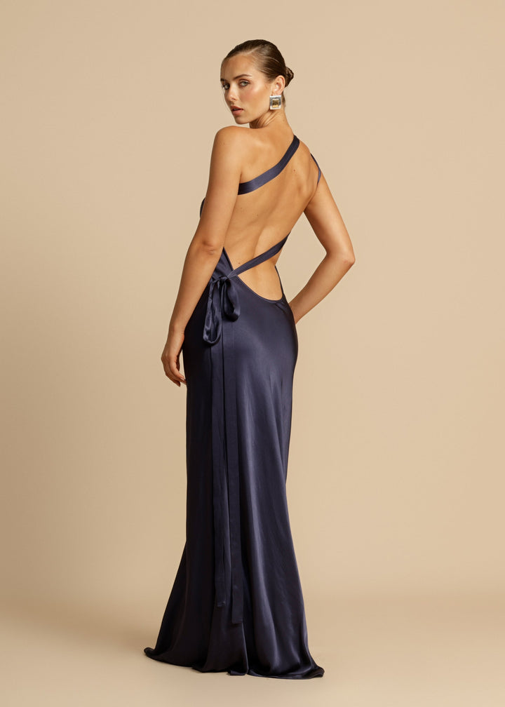 Ella - One-shoulder satin maxi dress