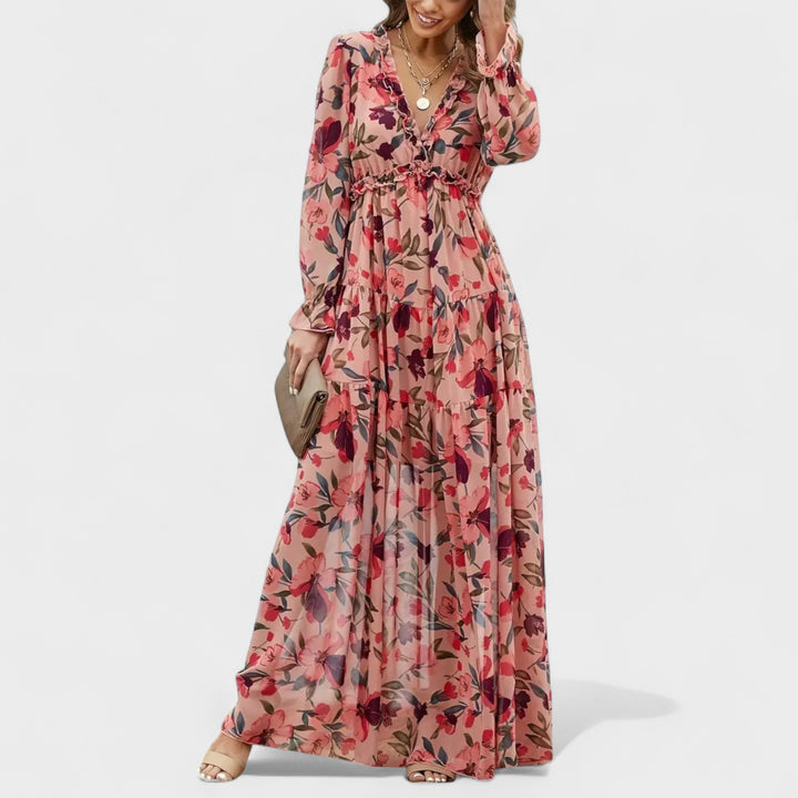 Veanna -  Floral Tiered Maxi Dress