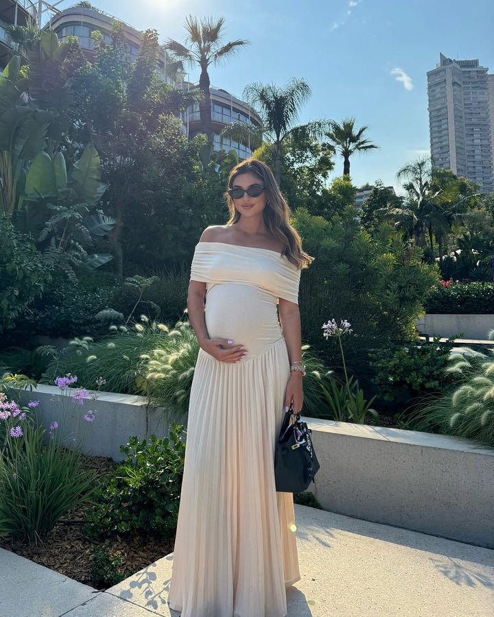 Bronte - Off shoulder maternity gown