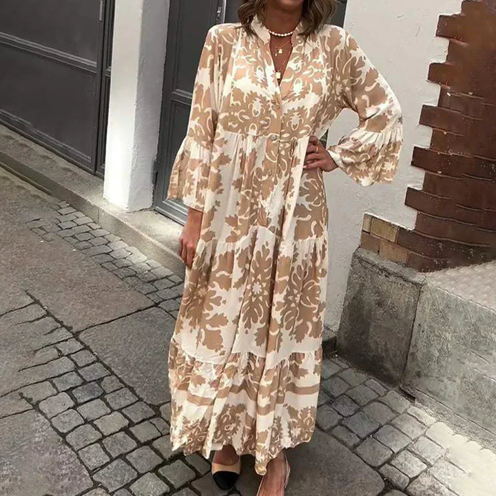 Tareen - Elegant Bohemian Long Dress with Trendy Print