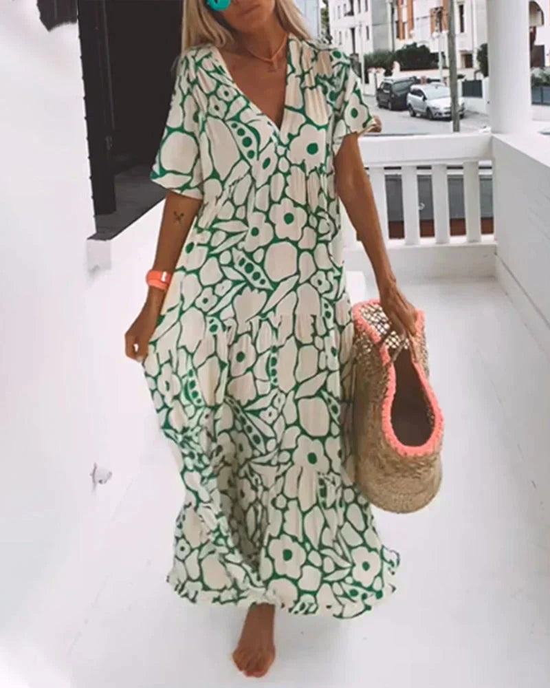 Faylinnae- Long Pattern Dress