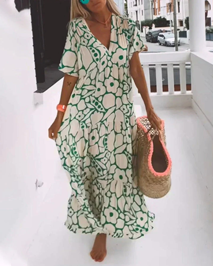 Faylinnae- Long Pattern Dress