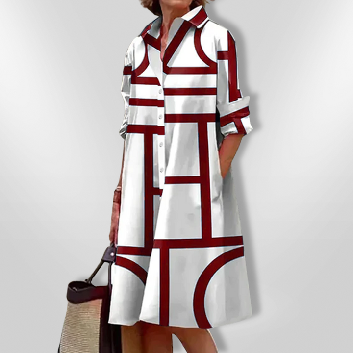 Veylah - Midi dress with geometric pattern