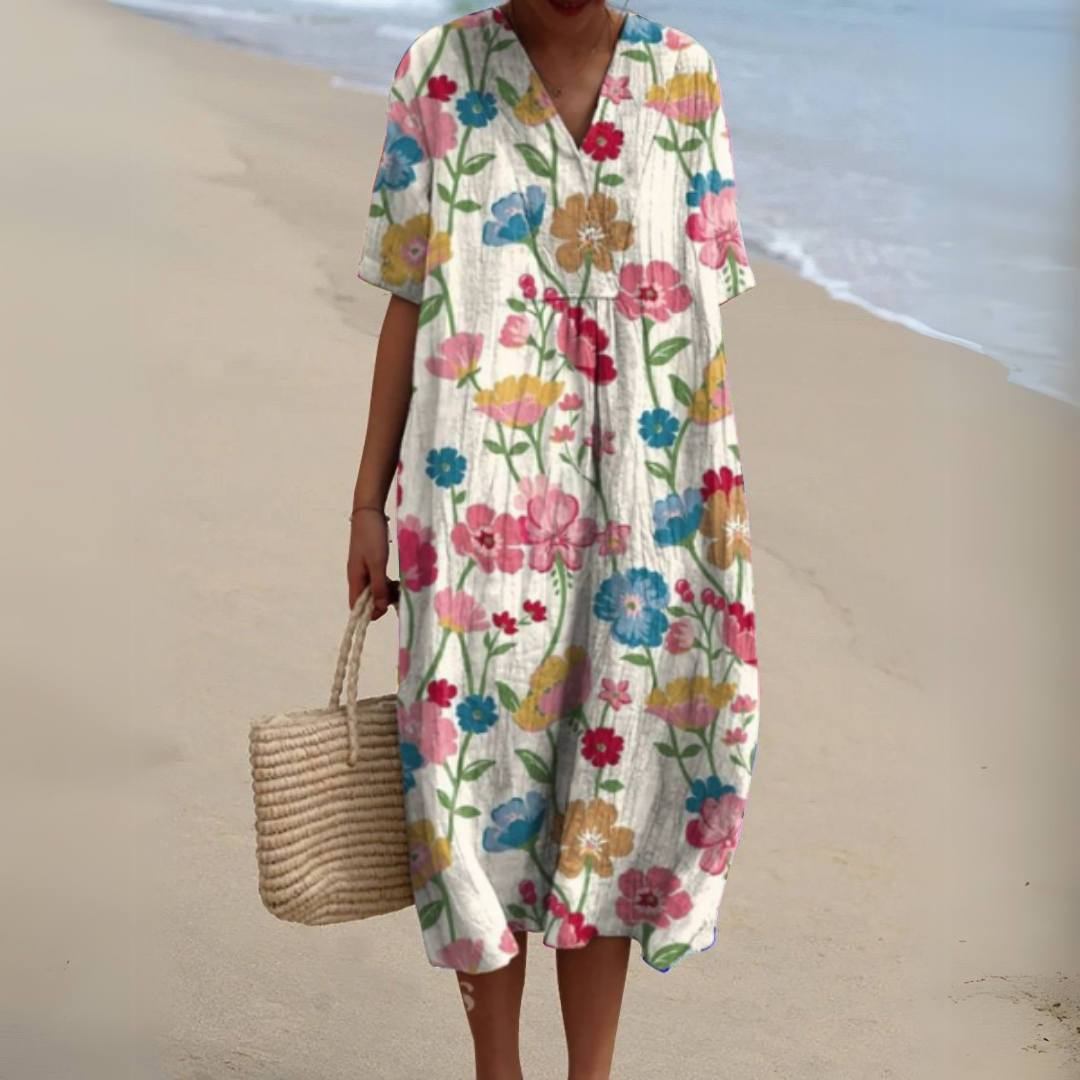 Elorayae- Summer Dress with Flower Motif