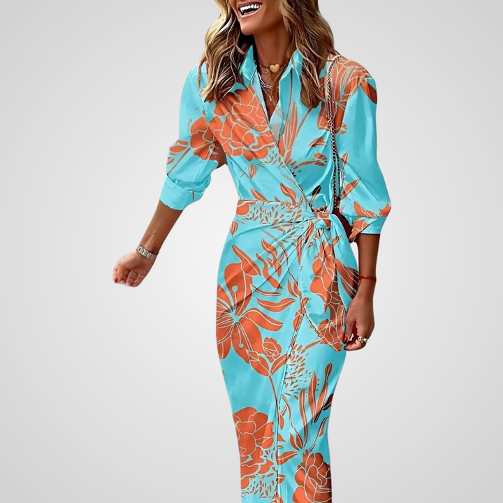 Floralyne - Tailored Shirt Dress with Print