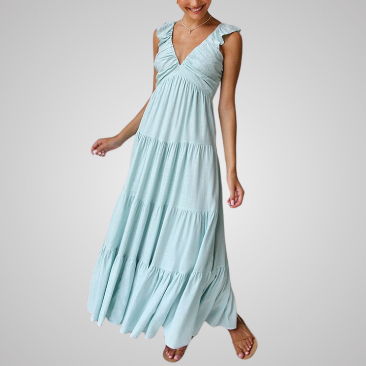 Saphis - Elegant Ruffled Maxi Dress