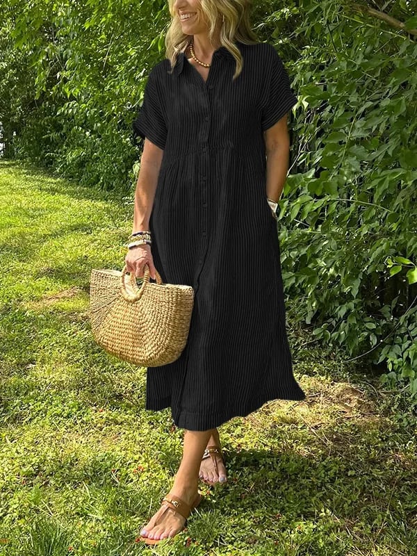 Quinn - Striped shirt dress